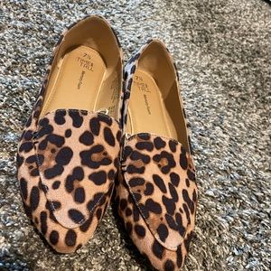 Animal print loafers